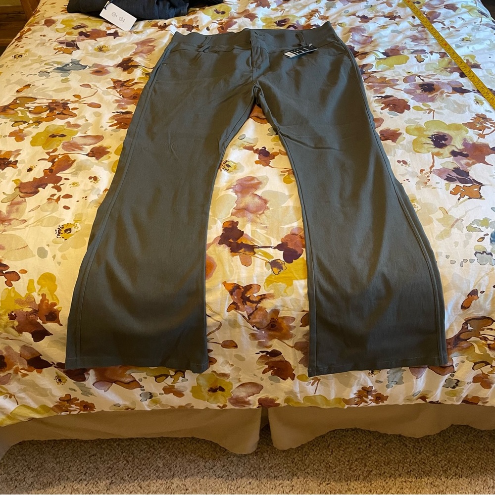 NWT Grey Boot Cut Stretch Dress Trousers 3XL